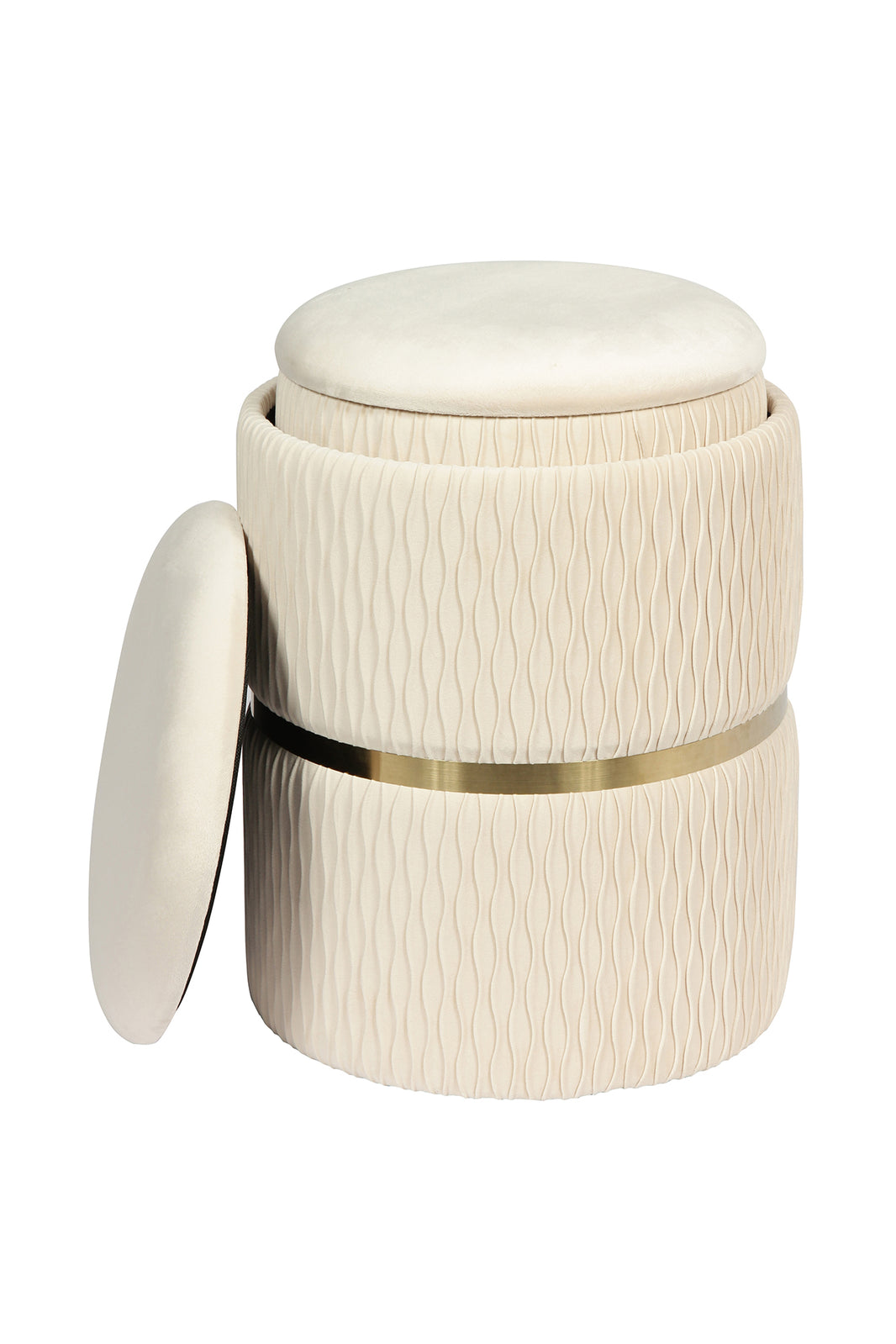 Hocker Milas 125 2er-Set Creme