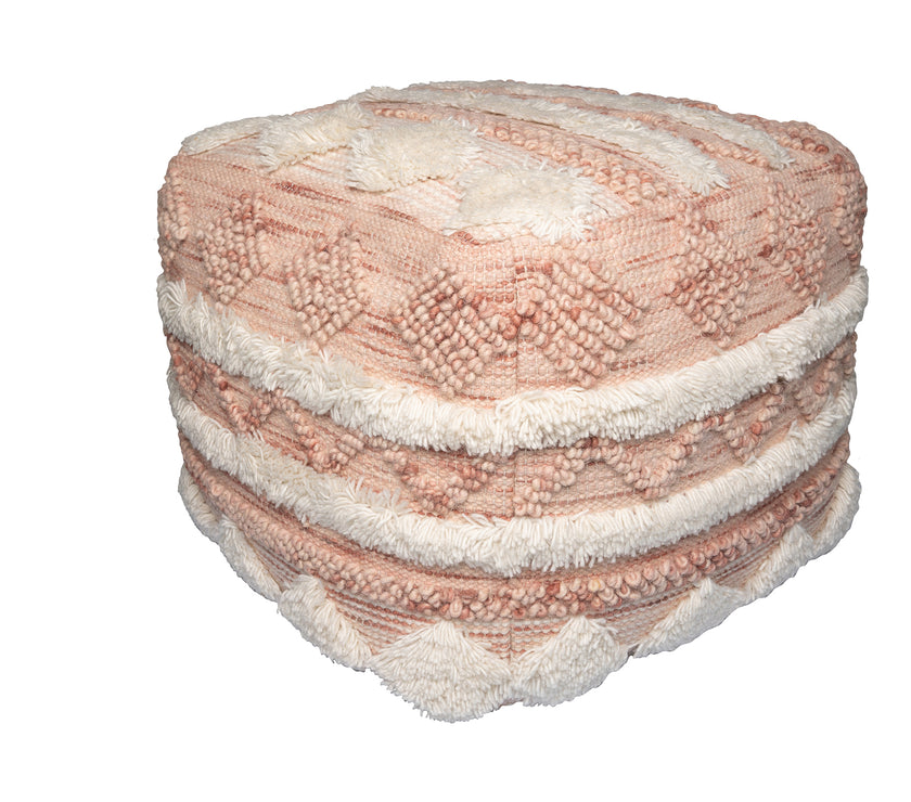 Pouf Bohist 225 Rosa / Creme 50cm x 50cm