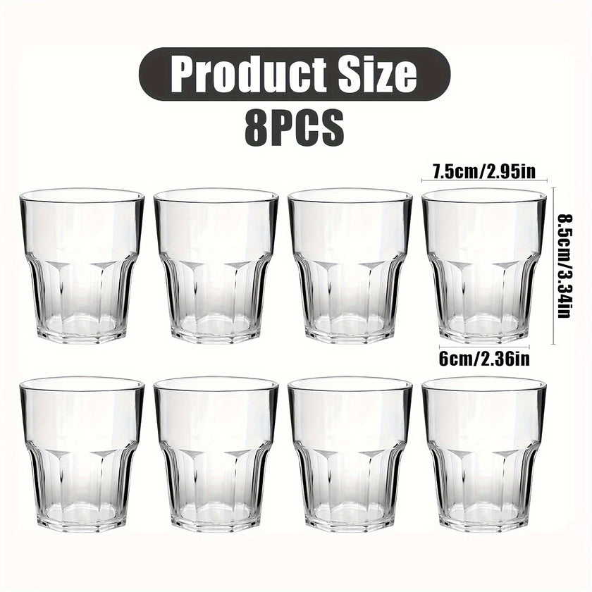 8er-Set 260ml Langlebige Acryl-Tumbler - Wiederverwendbar, Stapelbar & Unzerbrechlich Trinkbecher für Partys & Veranstaltungen