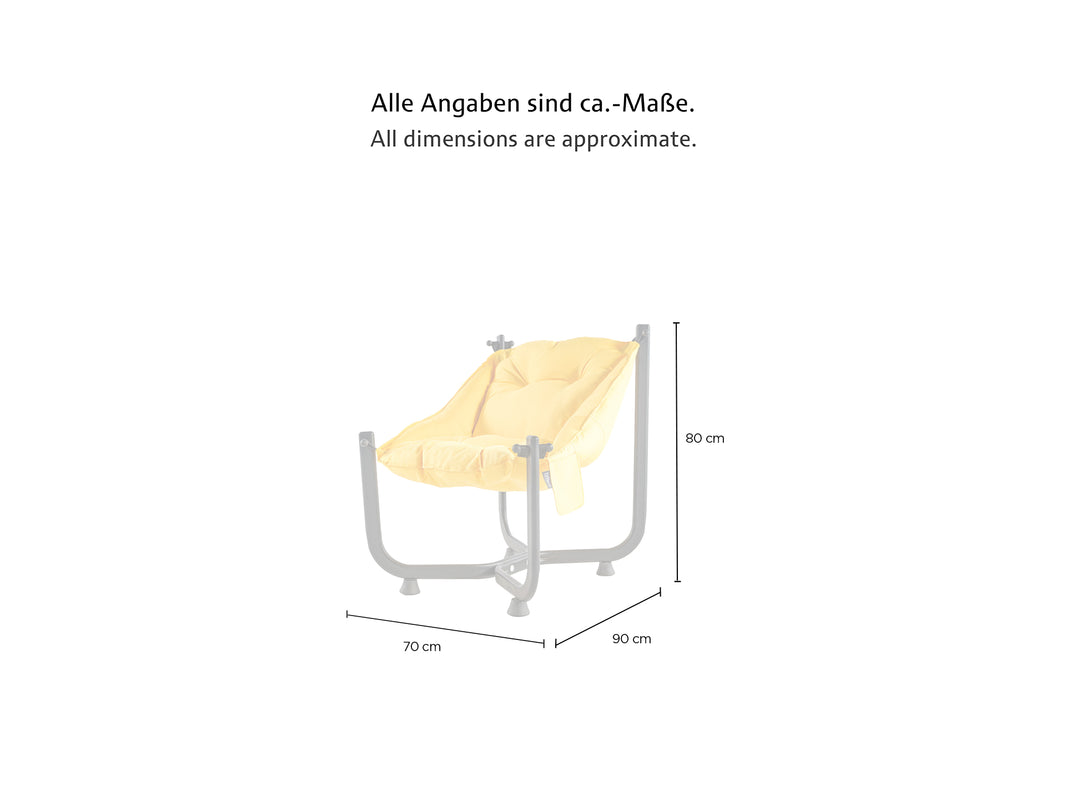 Gepolsterter Hängesessel für den Garten, Balkon, Gelb