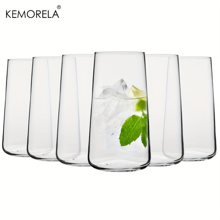 KEMORELA Highball-Gläser-Set mit 4/6 - 20oz, dünne, klare, hohe Glasbecher für vielseitigen Gebrauch