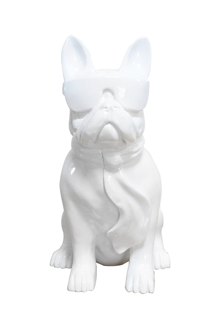 Skulptur Bulldog 125 Weiß