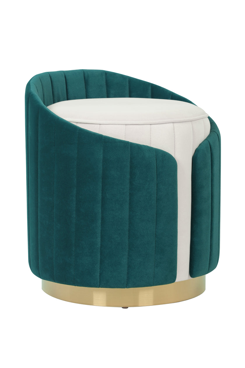 Hocker Corvin 125 Elfenbein / Petrol