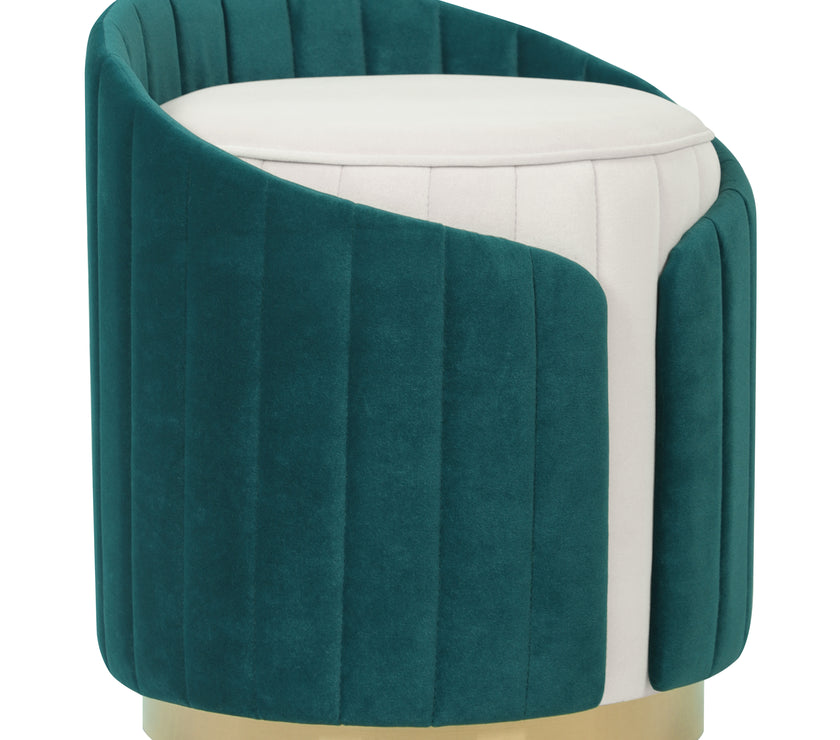 Hocker Corvin 125 Elfenbein / Petrol