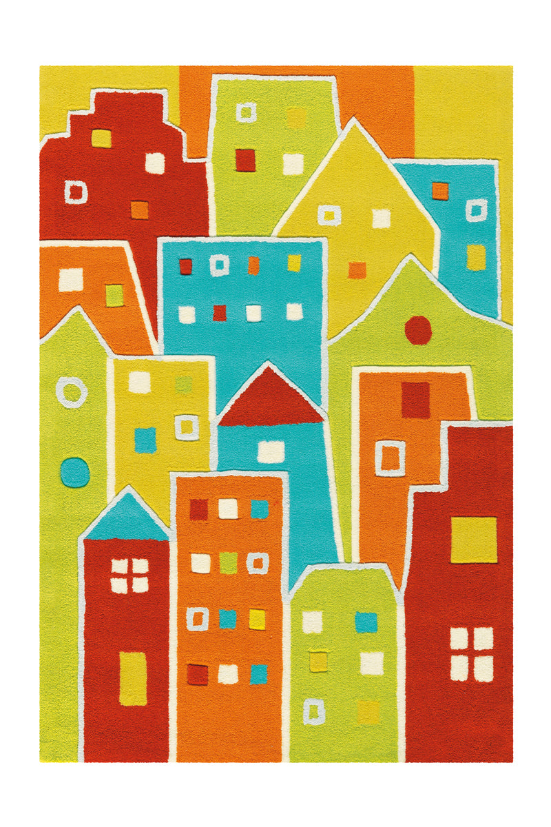 Spirit Glowy 3139 Multi Houses 110cm x 160cm