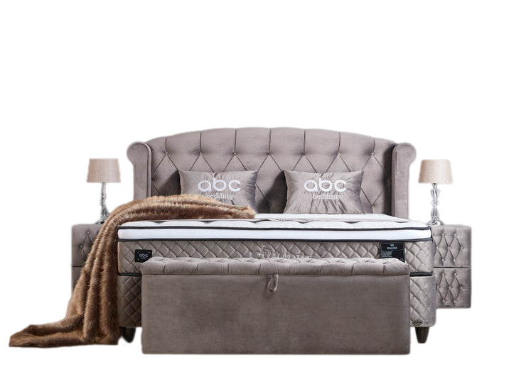 Boxspringbett HADISE mit Bettkastenkasten, inkl. Matratze