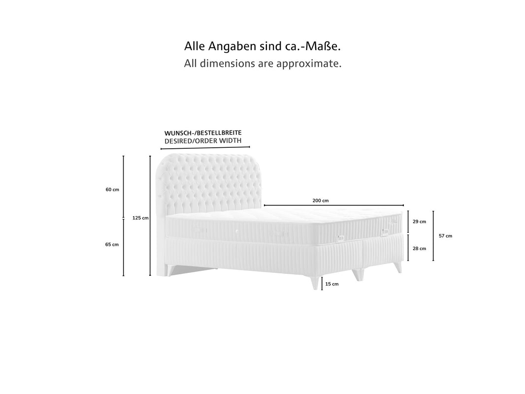 ALYA Boxspringbett mit Bettkasten inklusive Bett und Aufbauservice