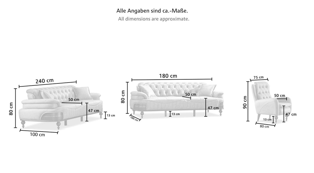 Couchgarnitur Polstergarnitur BEST 3 Sitzer mit Bettfunktion