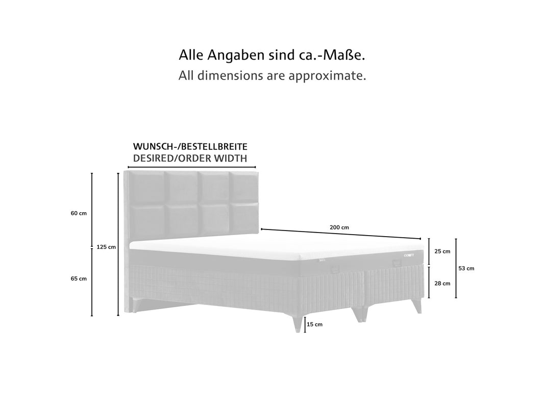 COMFY Boxspringbett mit Bettkasten inkl. Matratze