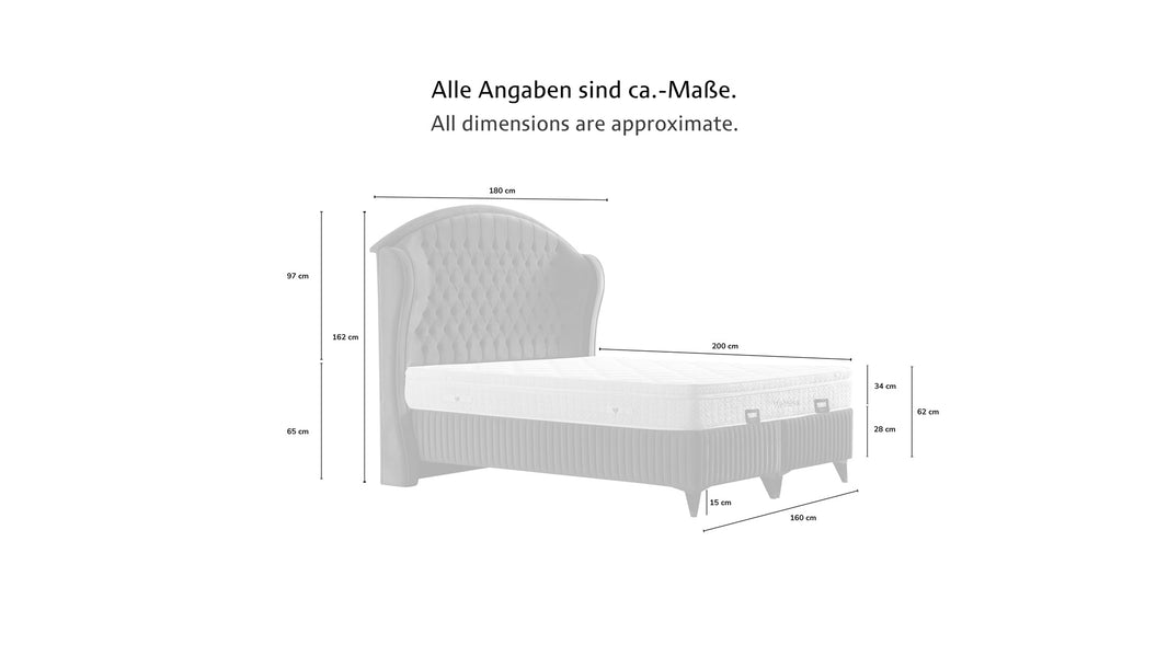 VELLNESSİ Boxspringbett mit Bettkasten inklusive Matratze