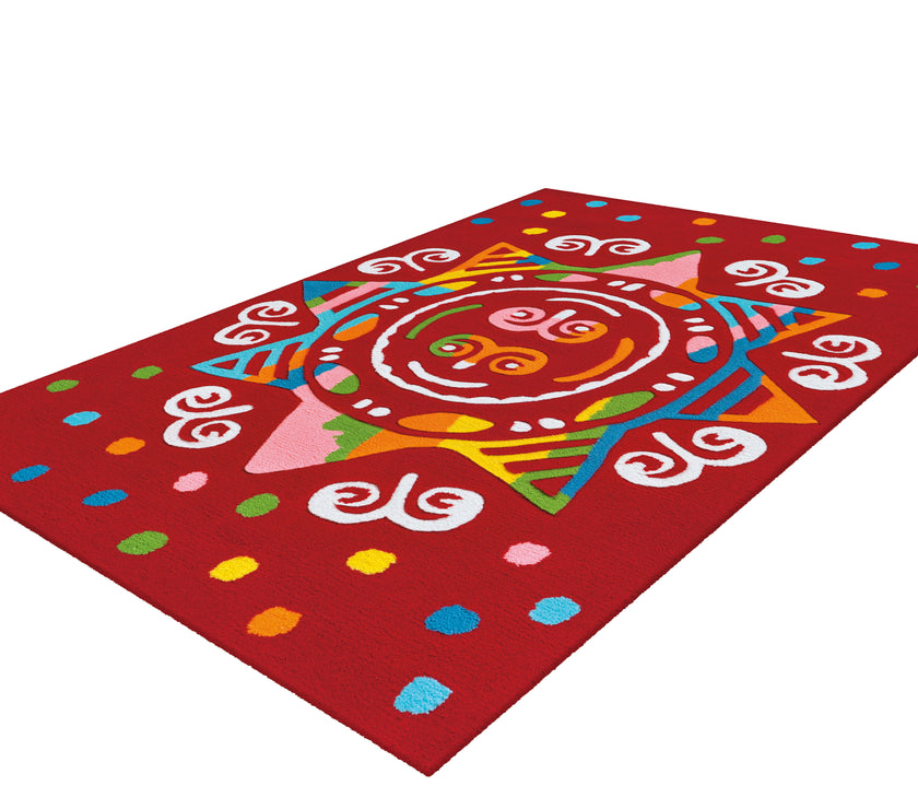 Spirit Glowy 3145 Rot Mandala 110cm x 160cm