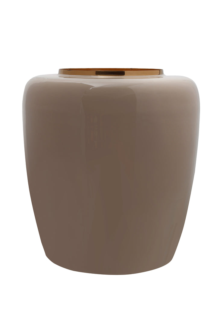 Vase Art Deco 125 Taupe / Gold