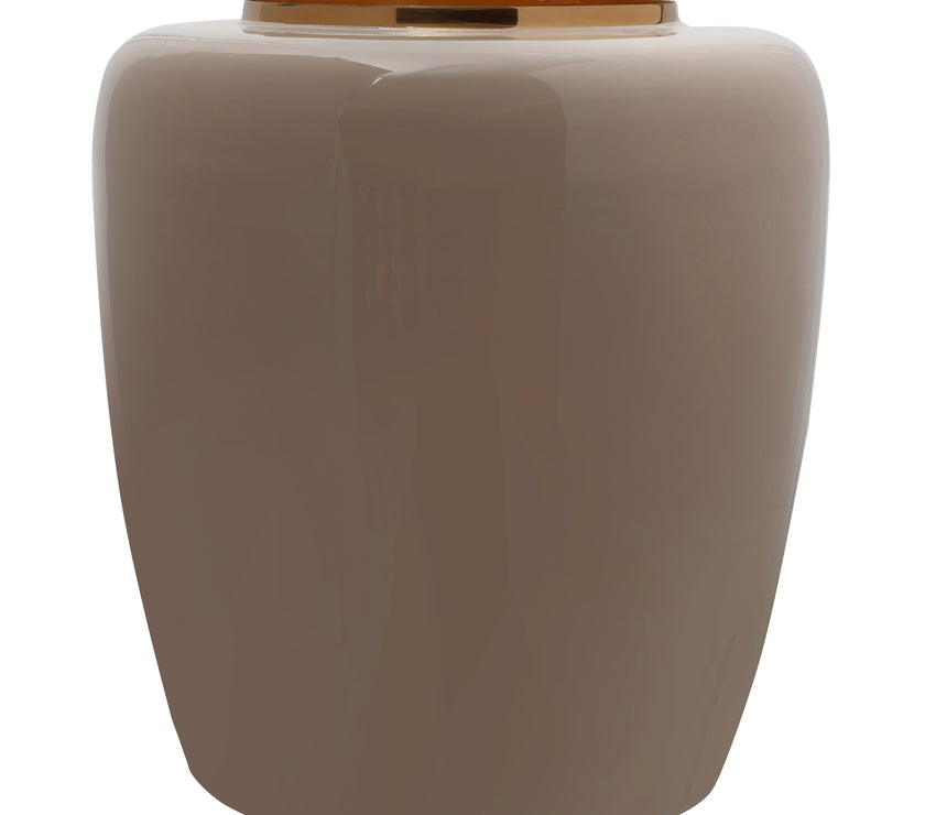 Vase Art Deco 125 Taupe / Gold