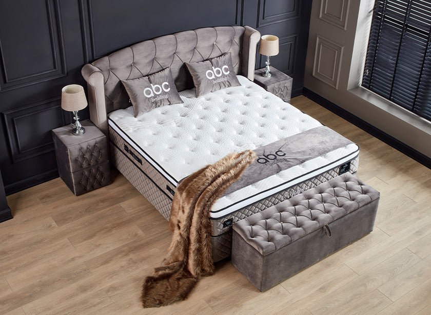 Boxspringbett HADISE mit Bettkastenkasten, inkl. Matratze