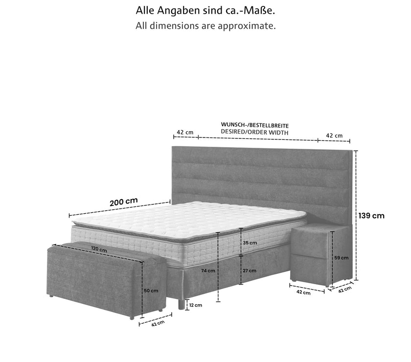 U-HD Boxspringbett İKON mit Bettkasten inkl. Matratze