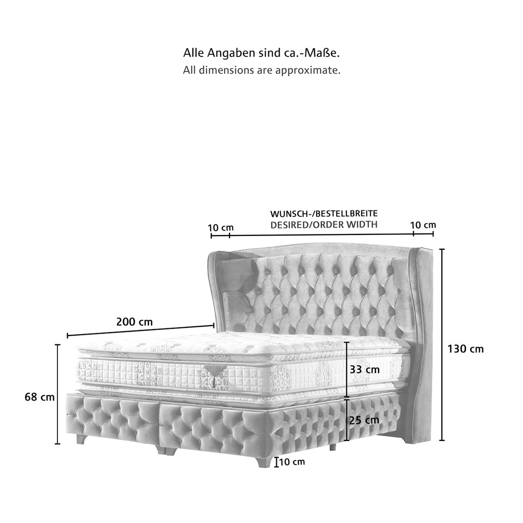 KUKA Boxspringbett mit Bettkasten inkl. Matratze