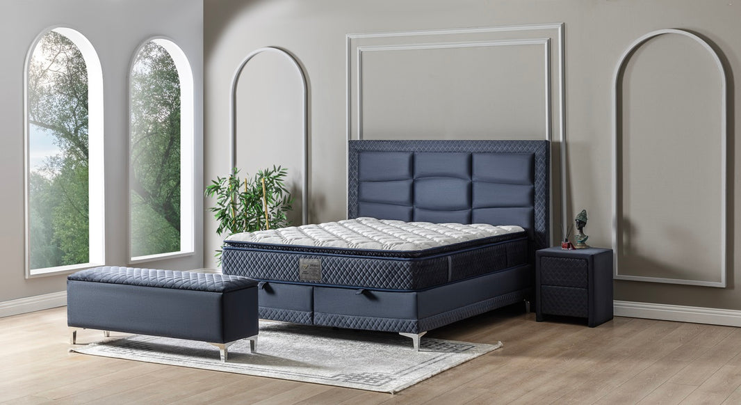 Boxspringbett MİLANO, mit Bettkasten inkl. Matratze