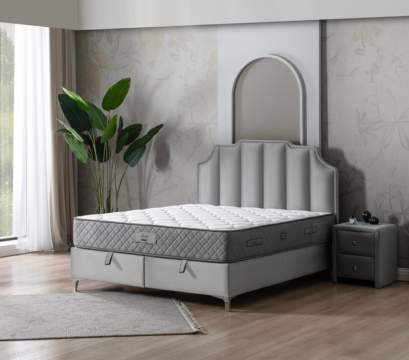 Boxspringbett KİNG, mit Bettkasten inkl. Matratze