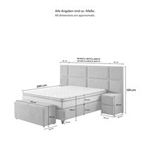 Boxspringbett SARA mit Bettkasten inkl. Matratze