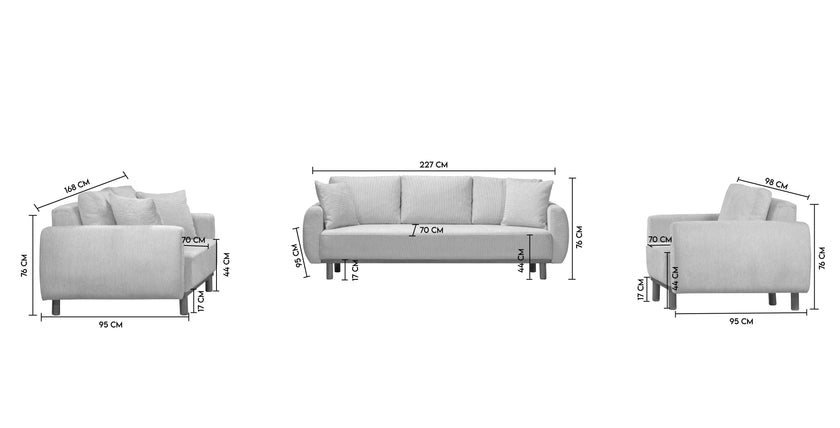 Polstergarnitur Couchset Verona 3-Sitzer +2-Sitzer +Sessel